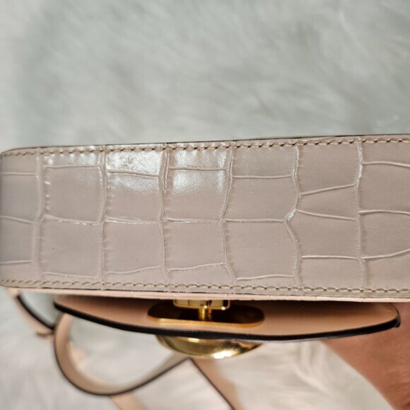 SOLD Chloe Mini C Croc Embossed Calf Skin Leather in Pink Authenticated - Picture 11 of 16